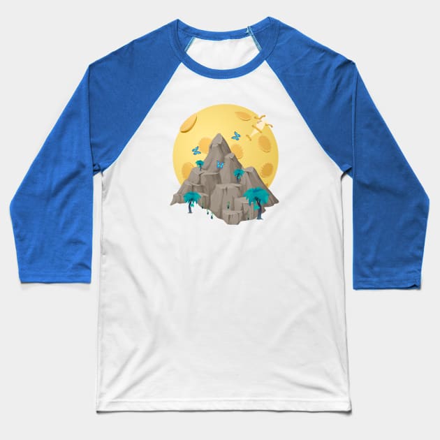 Carefree Mountain Baseball T-Shirt by Spazashop Designs